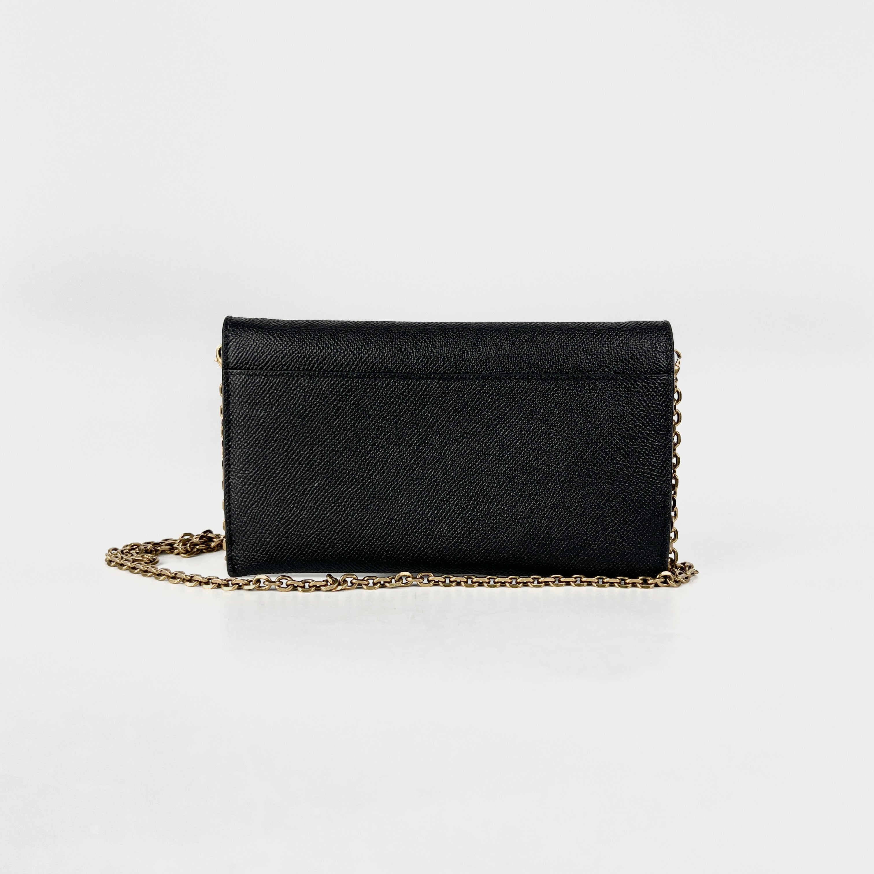 Christian Dior Long Saddle Wallet On Chain WOC Black