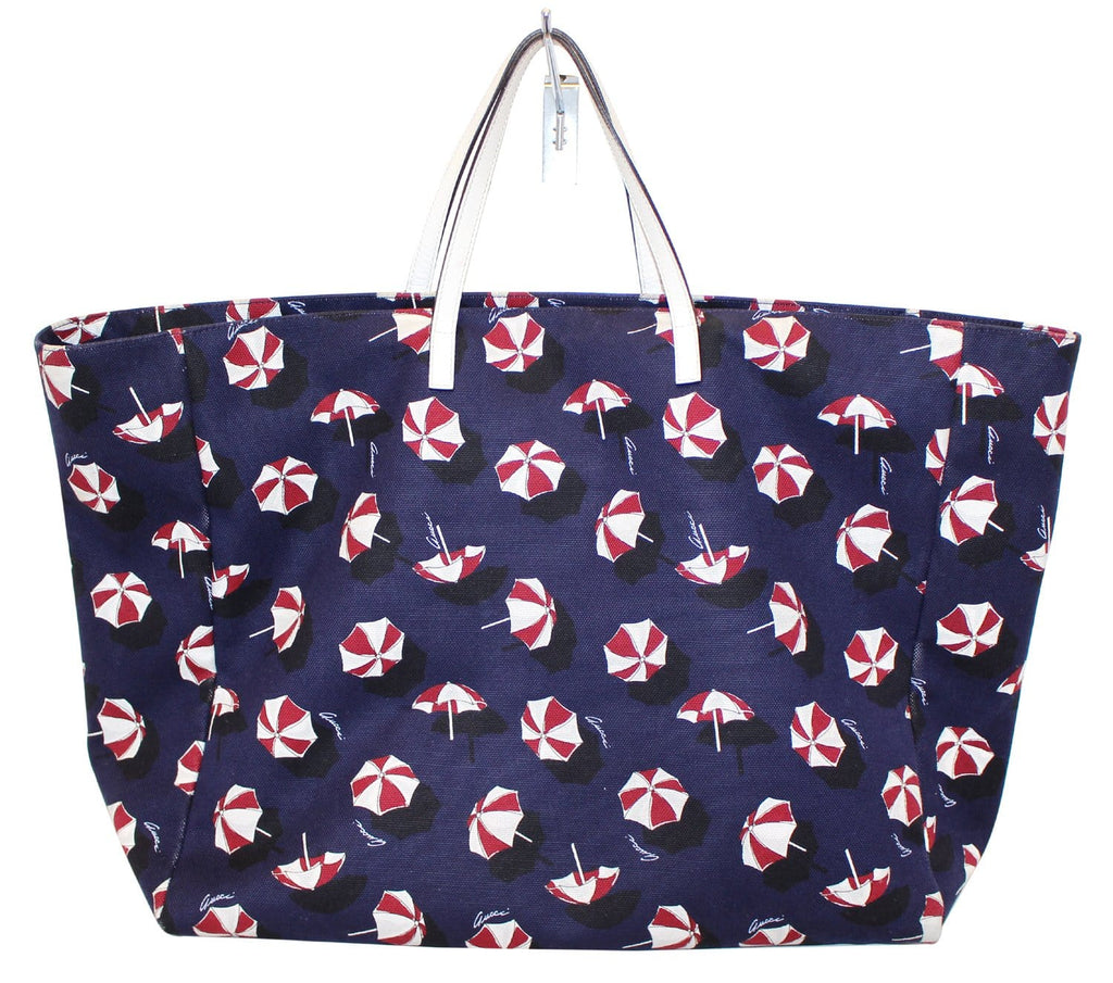 Gucci XL Canvas Umbrella Parasol Print Carry All Purse Tote Bag 286198