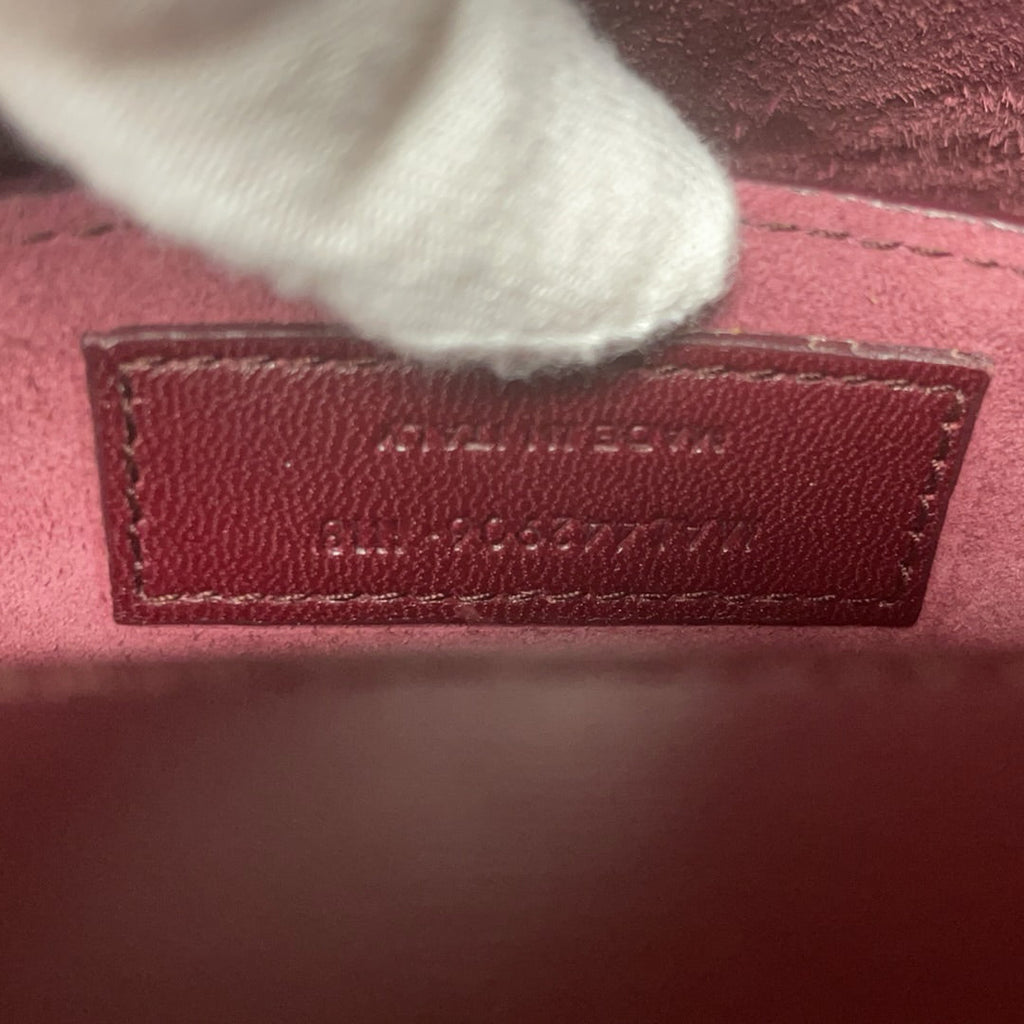 Saint Laurent Medium Burgundy Sunset Box Leder