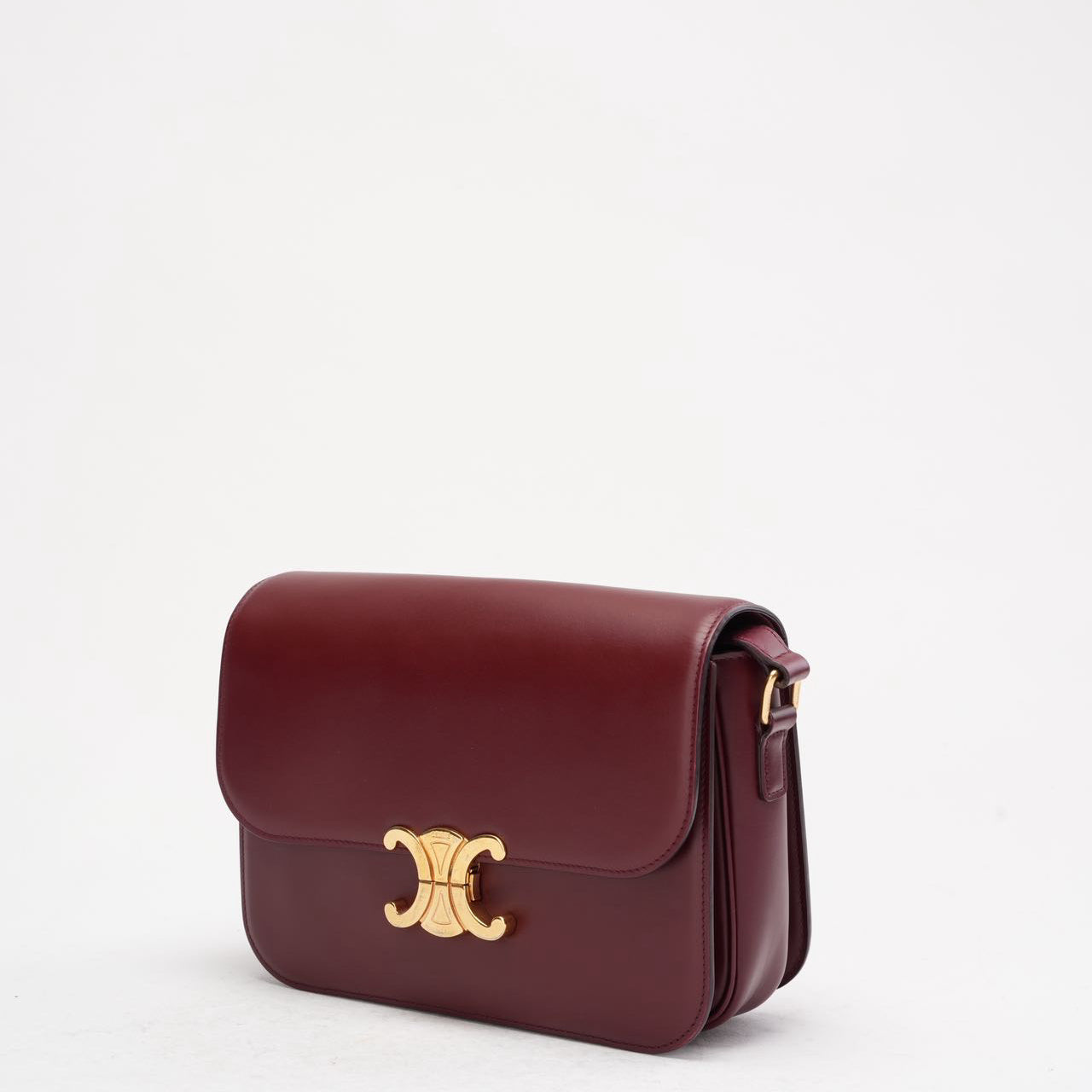 Celine Burgundy Triomphe Crossbody Small Calfskin 2019