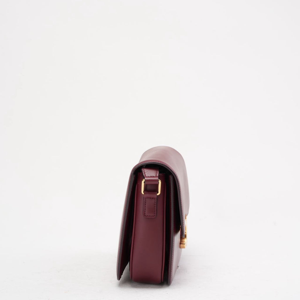 Celine Burgundy Triomphe Crossbody Small Calfskin 2019
