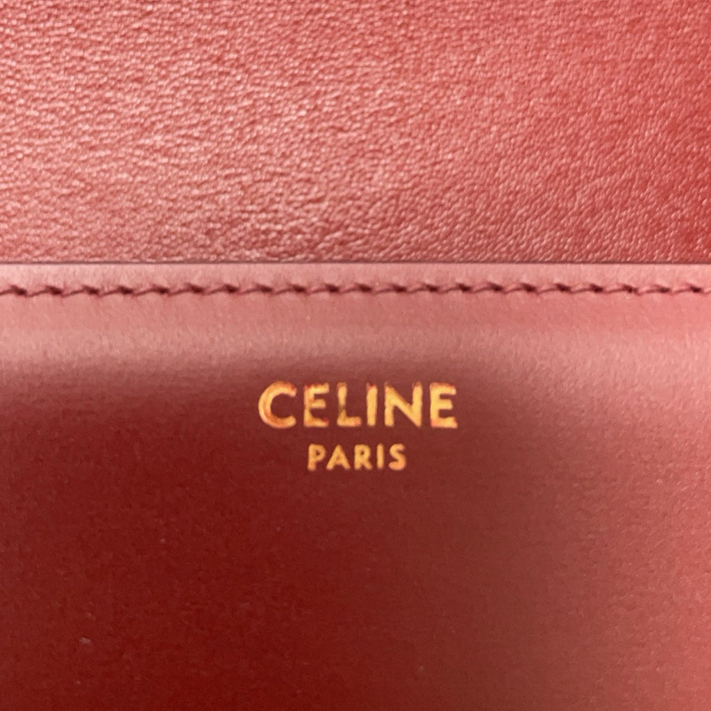Celine Burgundy Triomphe Crossbody Small Calfskin 2019