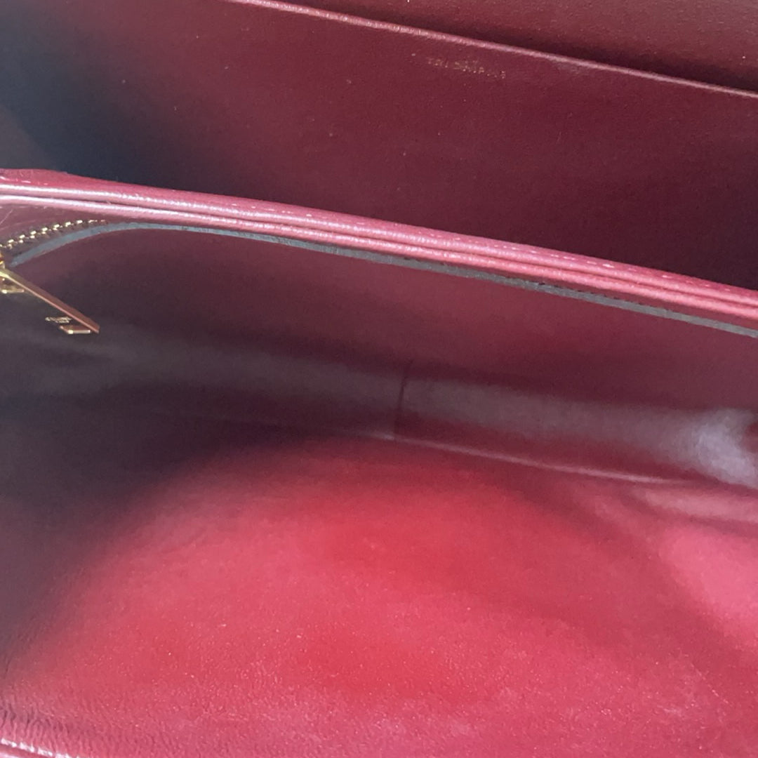 Celine Burgundy Triomphe Crossbody Small Calfskin 2019