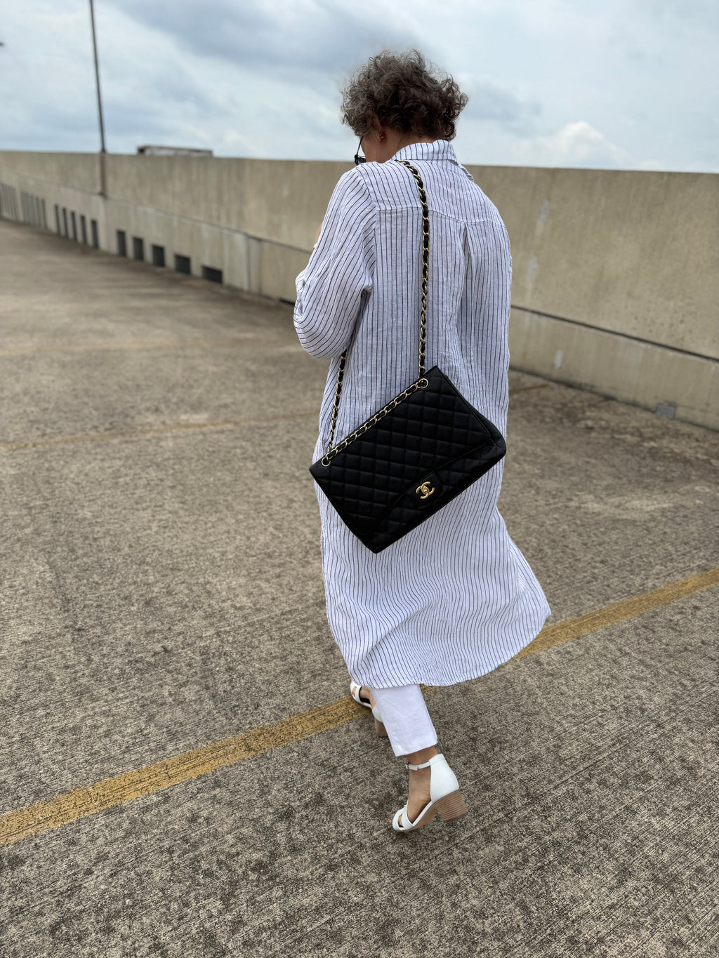 CHANEL Maxi Jumbo Classic Black Caviar Quilted Gold Hardware Single Flap Shoulder Crossbody Bag