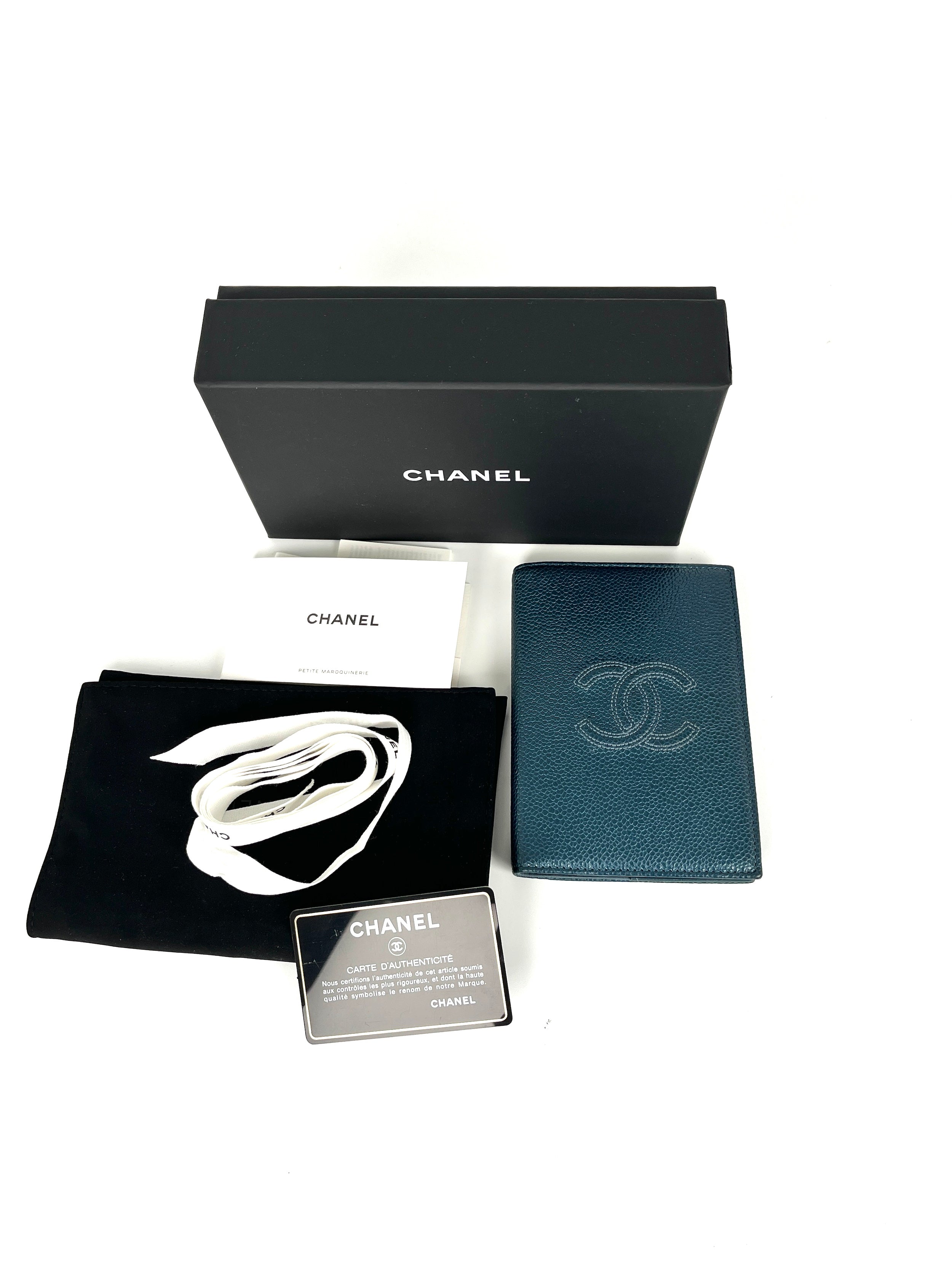 CHANEL Timeless CC 2019 Caviar Blue Passport Holder Case Cover