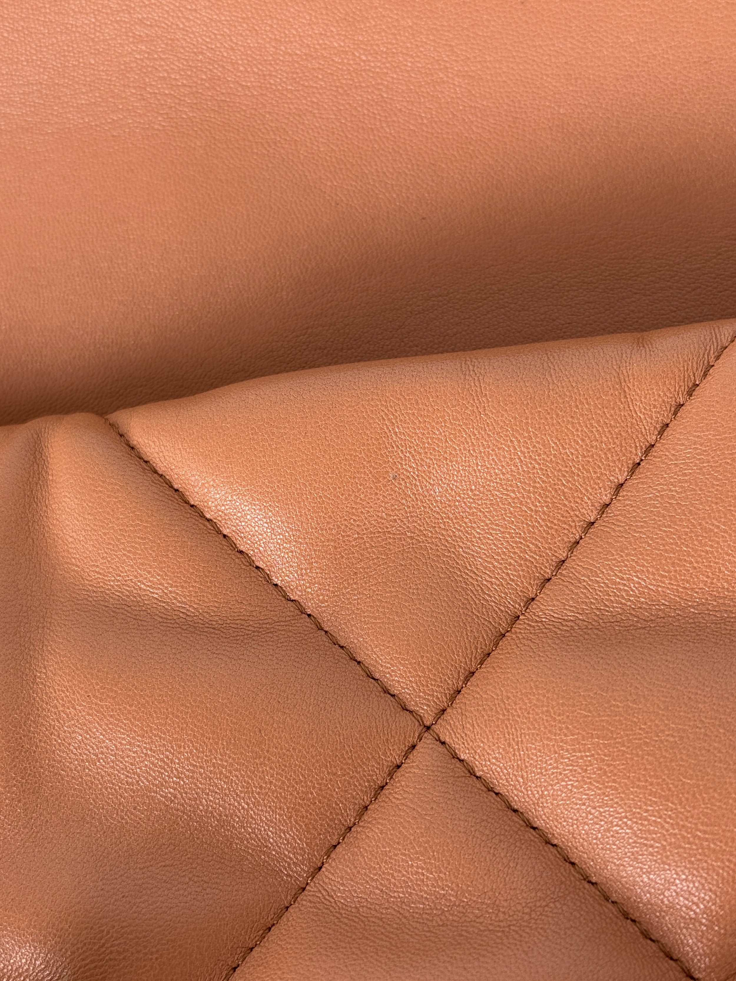 CHANEL 19 2021 Large Brown Quilted Gold Hardware Flap Bag