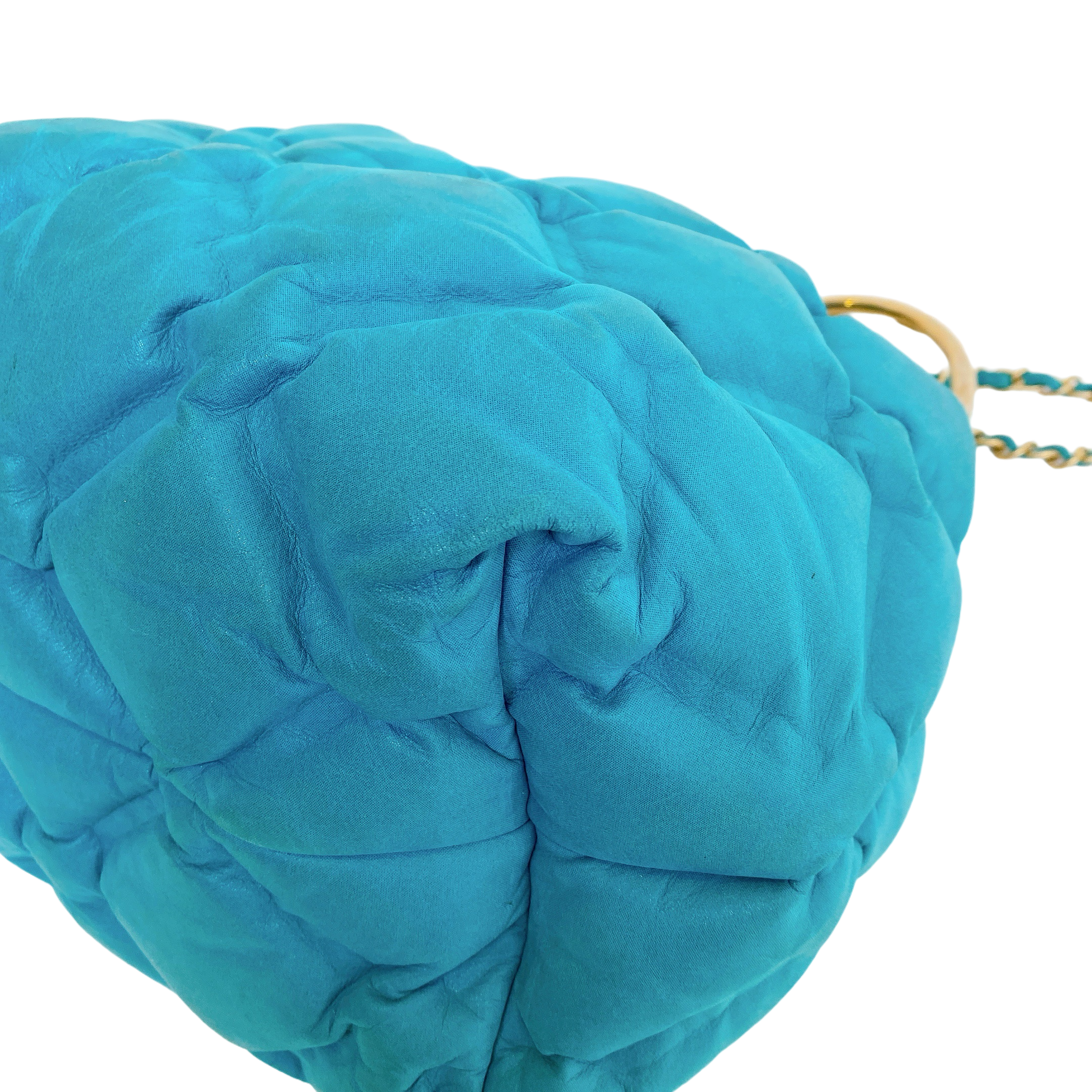 CHANEL BUCKET BAG IN TURQUOISE BLUE