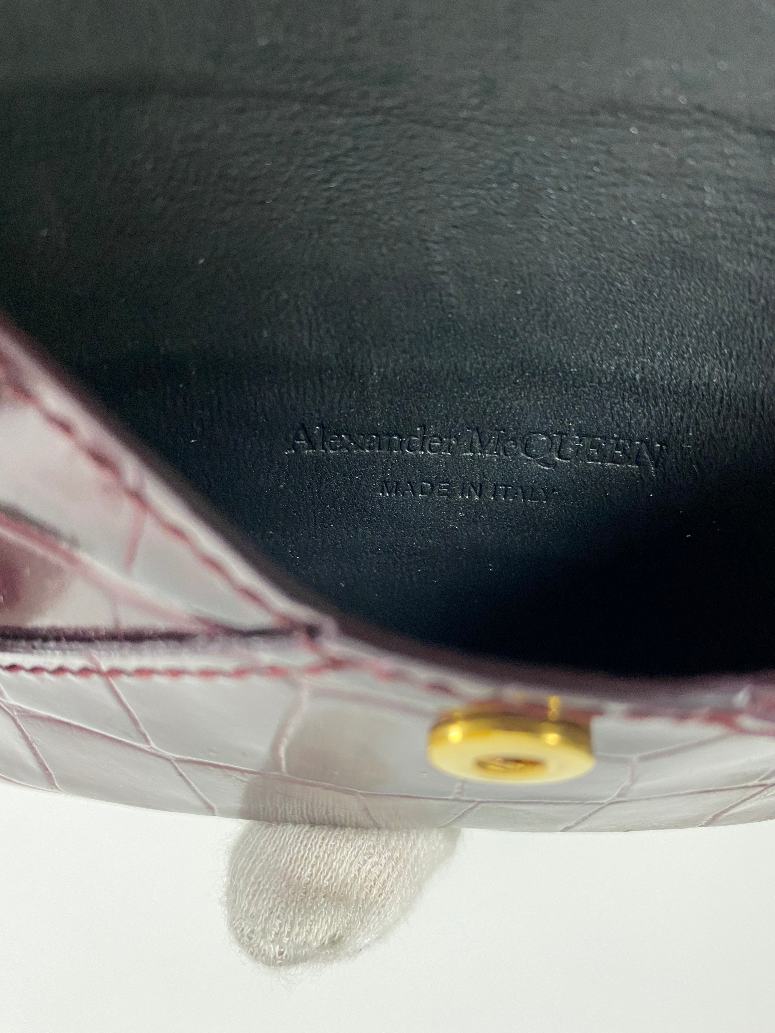 Alexander McQueen Burgundy Embossed Coin Wallet