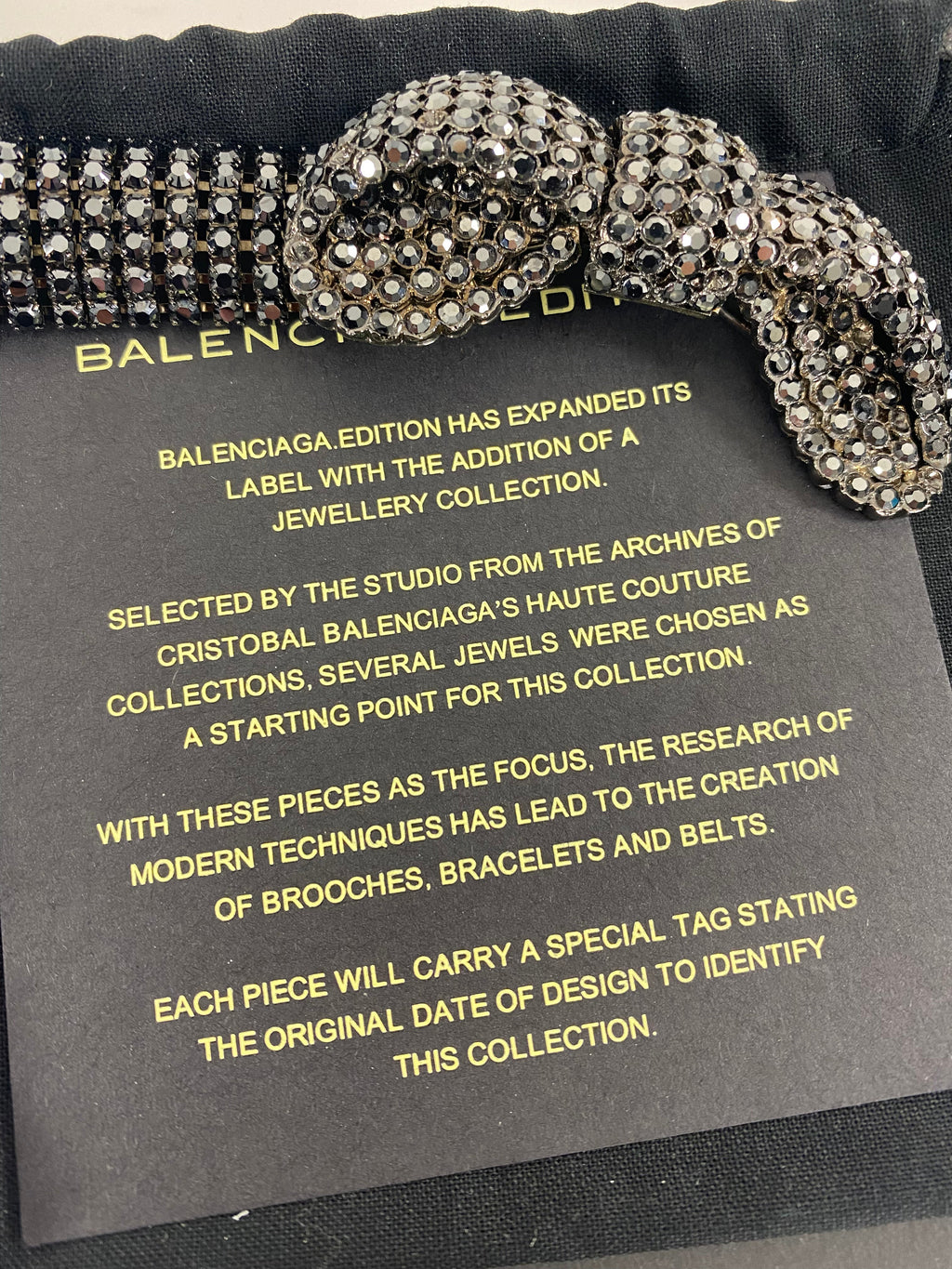 Balenciaga Editions Winter 1967 Rhinestone Bow Bracelet
