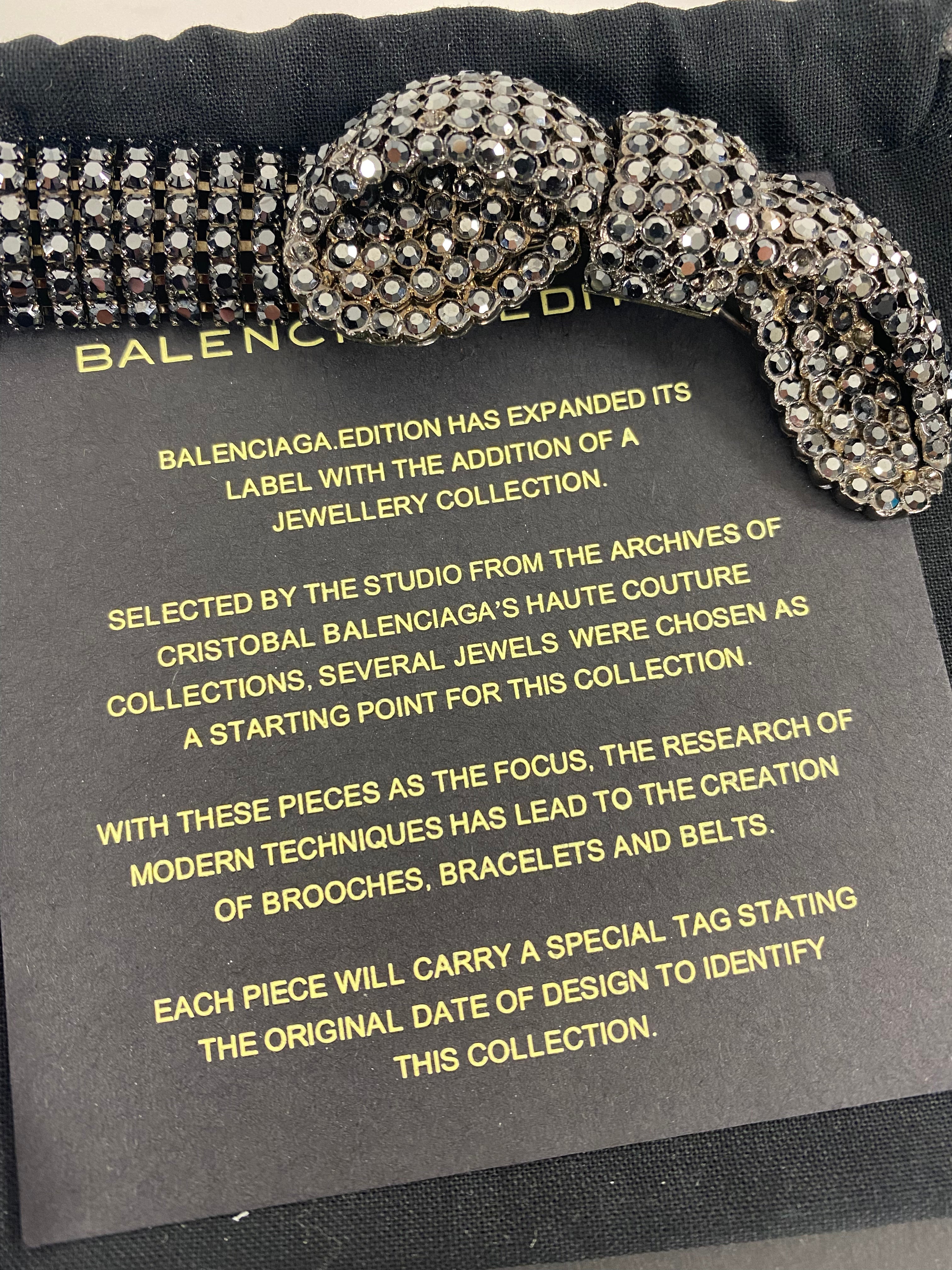 Balenciaga Editions Winter 1967 Rhinestone Bow Bracelet