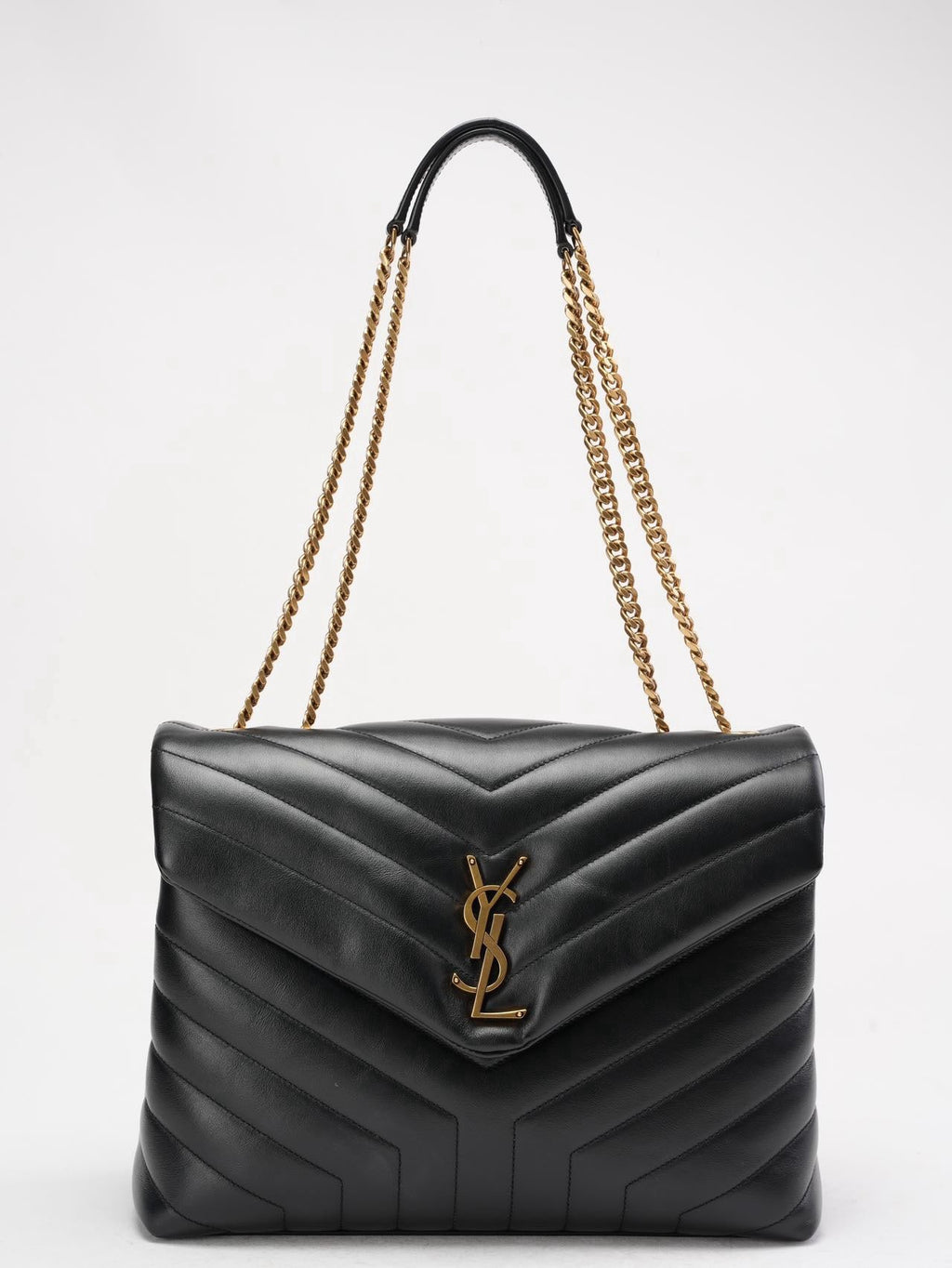 Saint Laurent Black Loulou Medium Shoulder Bag