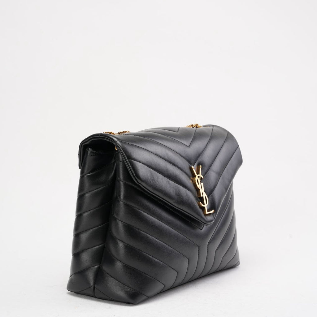 Saint Laurent Black Loulou Medium Shoulder Bag