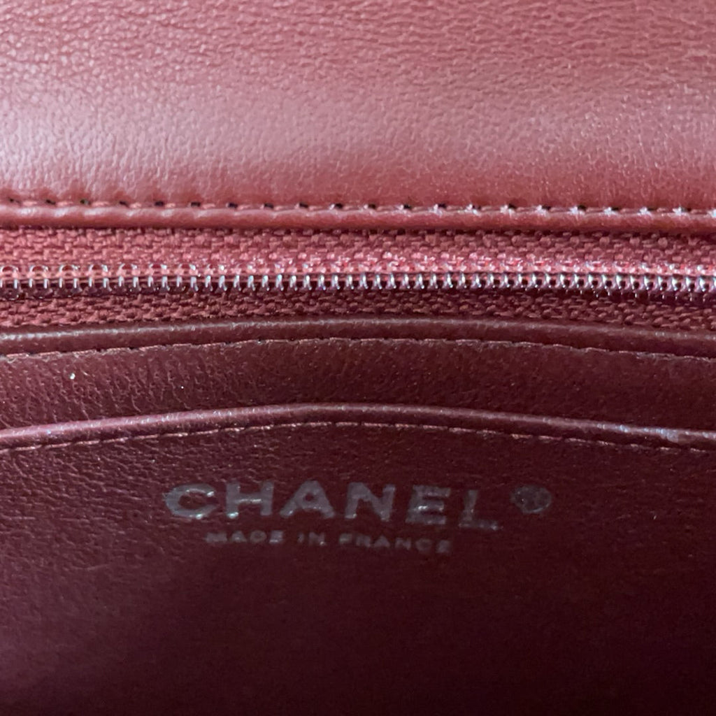 Chanel Burgundy Red Mini Tangle Classic Flap Bag 2020