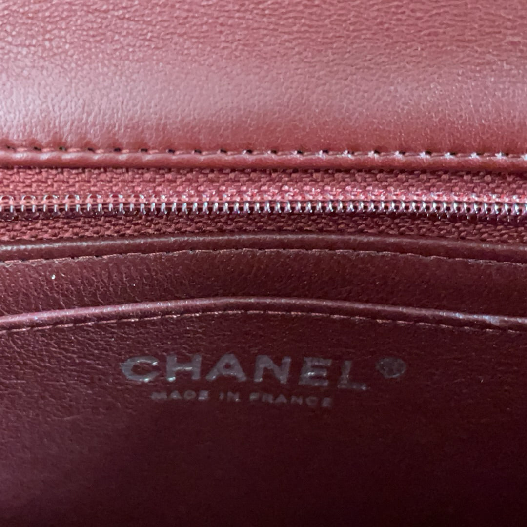 Chanel Burgundy Red Mini Tangle Classic Flap Bag 2020