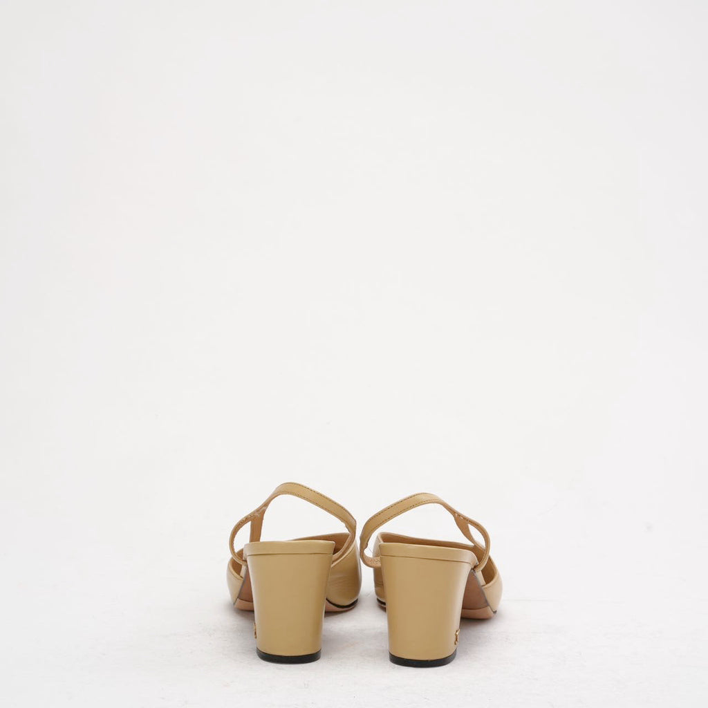 Chanel Black / Beige Cap Toe Slingback 38C