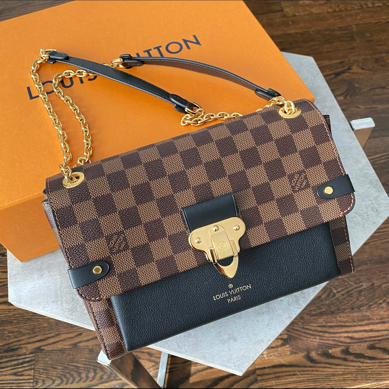 Louis Vuitton Damier Ebene Vavin PM Chain Bag