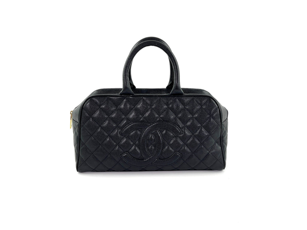 CHANEL Black Timeless Caviar Leather Bowler Bag