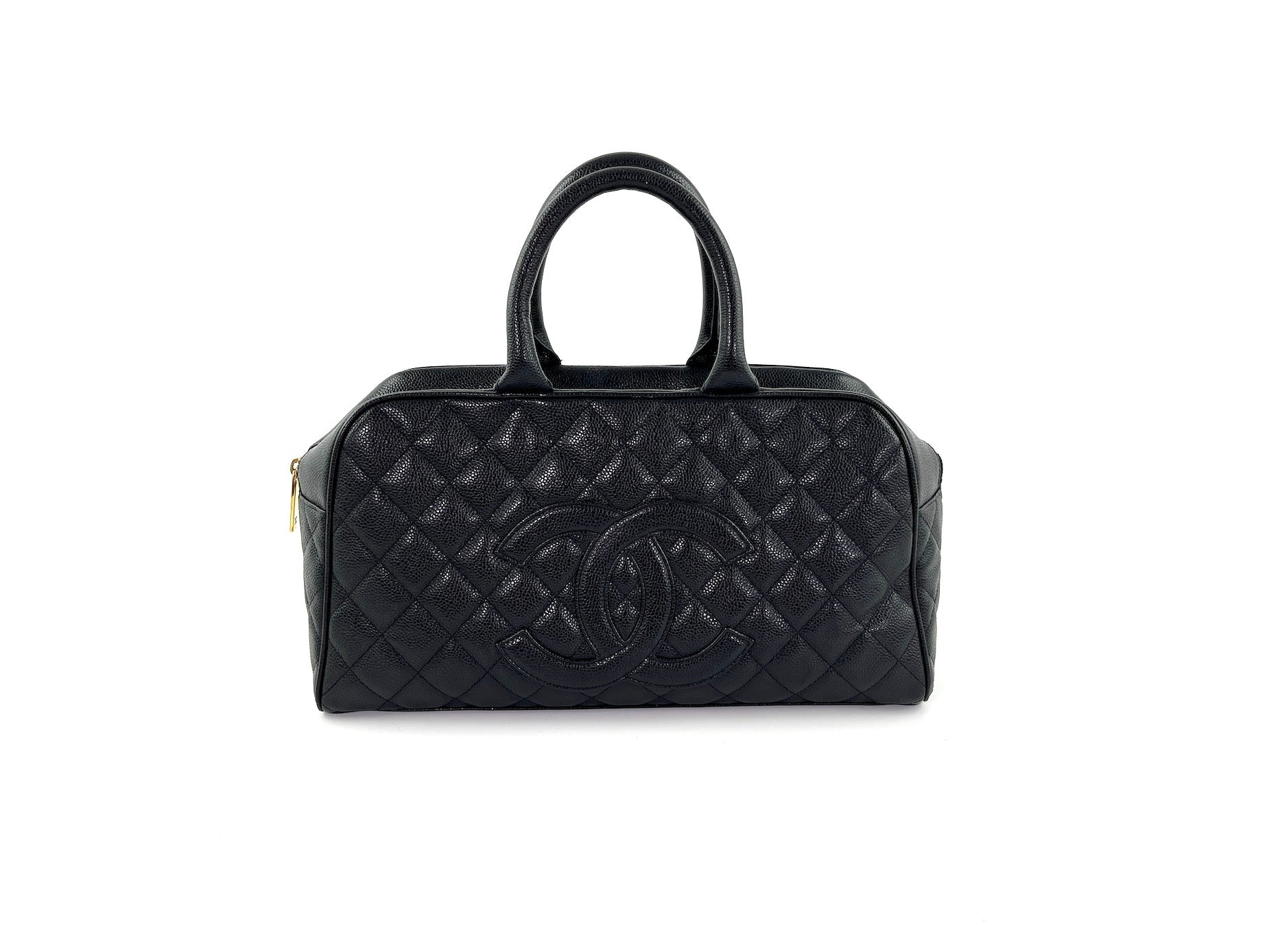 CHANEL Black Timeless Caviar Leather Bowler Bag