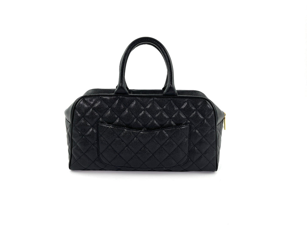 CHANEL Black Timeless Caviar Leather Bowler Bag