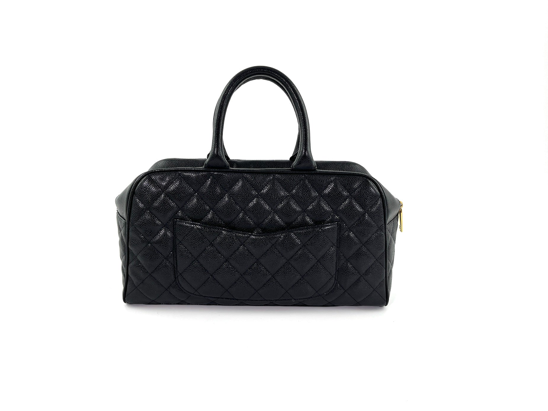 CHANEL Black Timeless Caviar Leather Bowler Bag