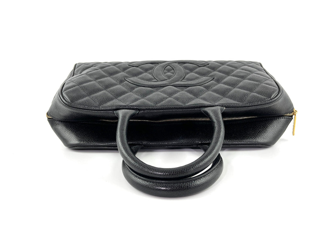 CHANEL Black Timeless Caviar Leather Bowler Bag
