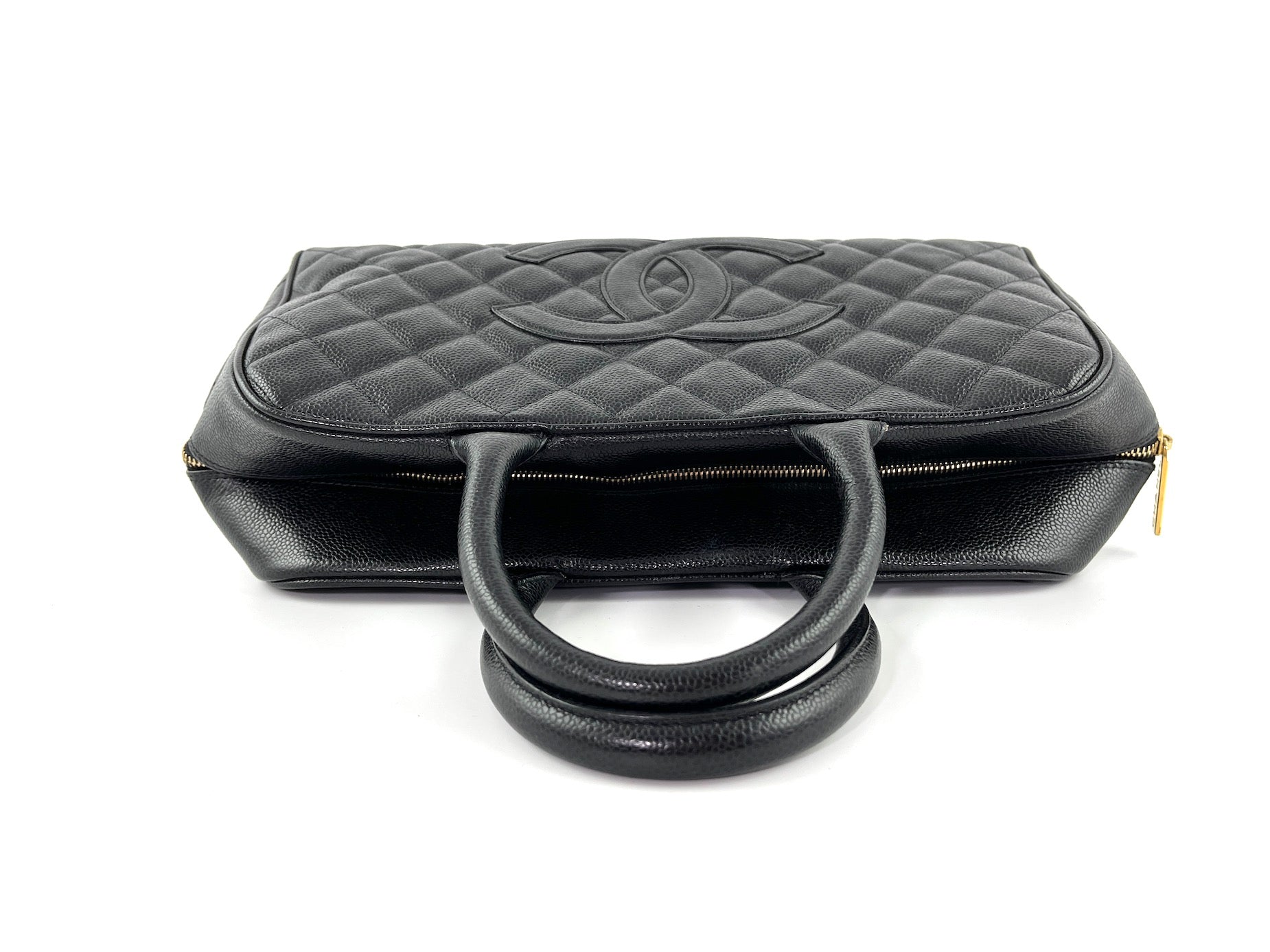 CHANEL Black Timeless Caviar Leather Bowler Bag