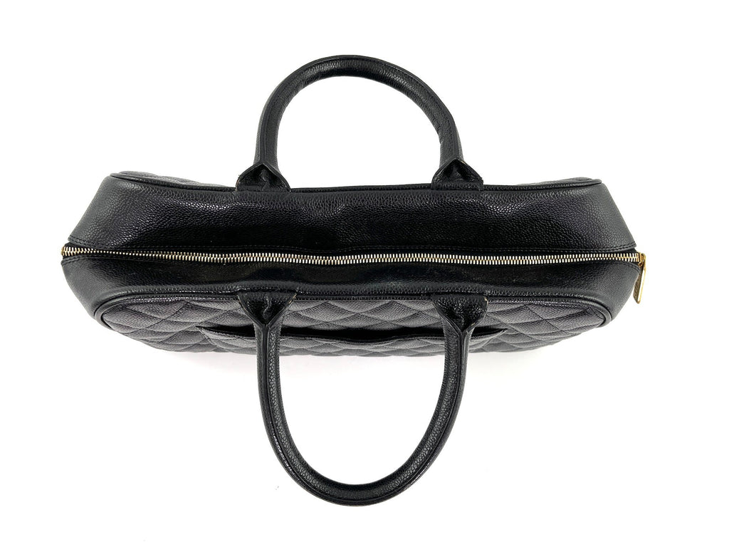 CHANEL Black Timeless Caviar Leather Bowler Bag