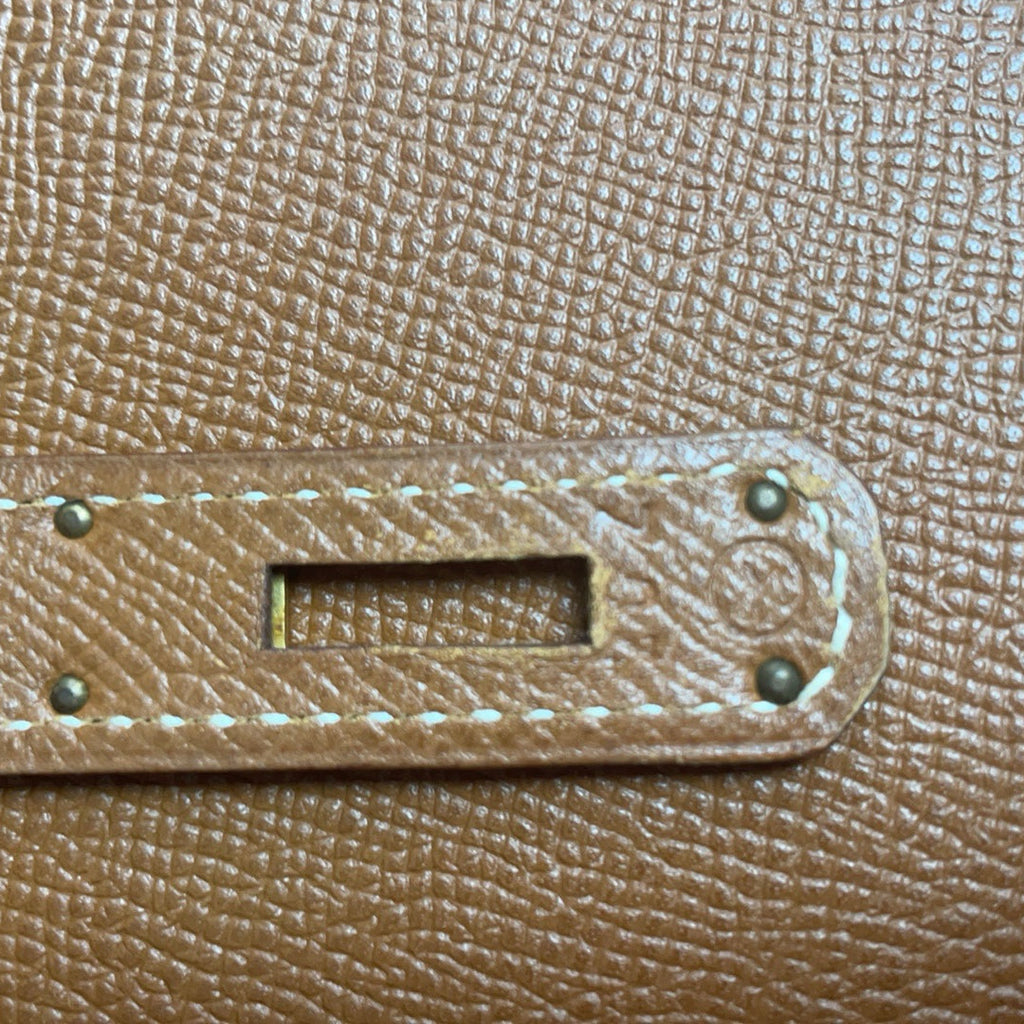 Hermès Vintage Gold Kelly Sellier 32 Epsom Y Circle 1995