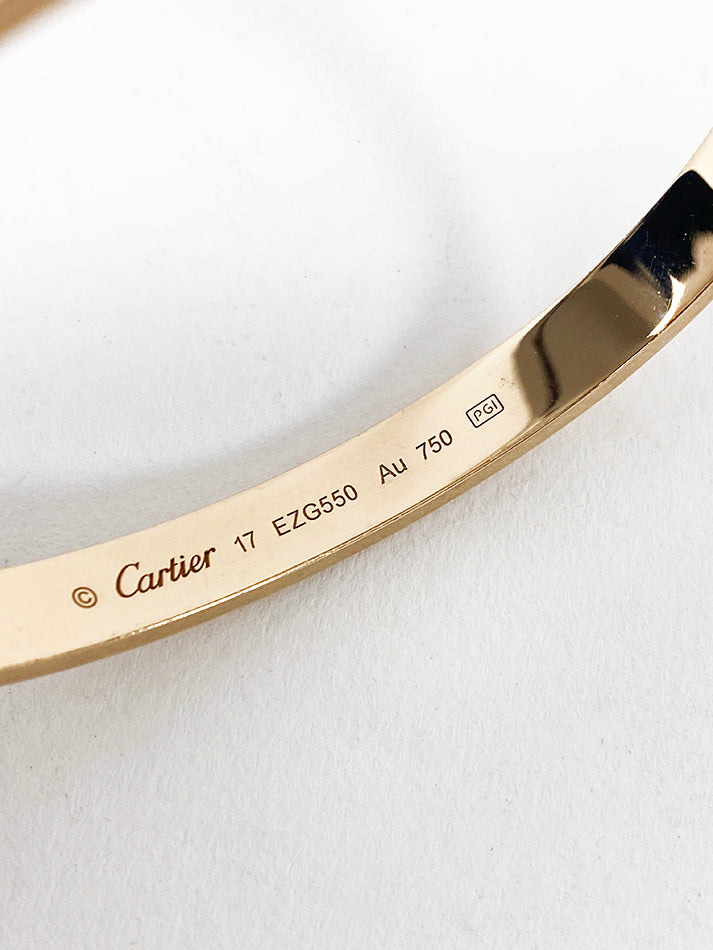 Cartier 18k Rose Gold Love Bracelet - size 17