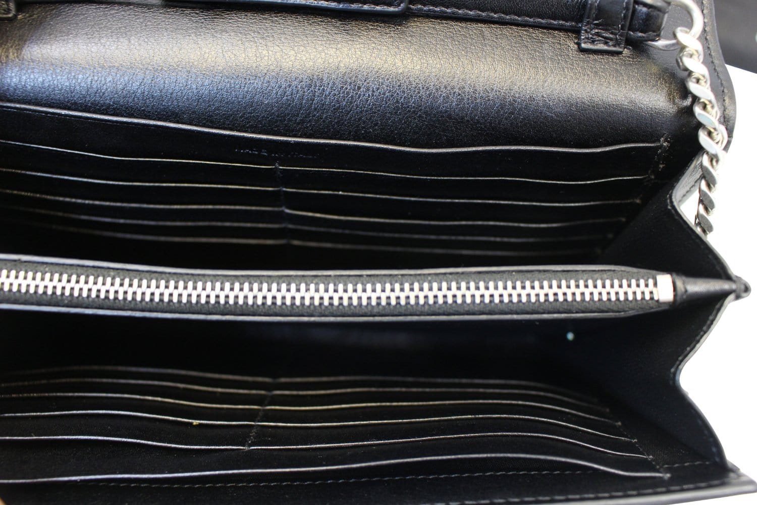 YVES SAINT LAURENT Kate Studded Black Leather Chain Clutch Crossbody Bag