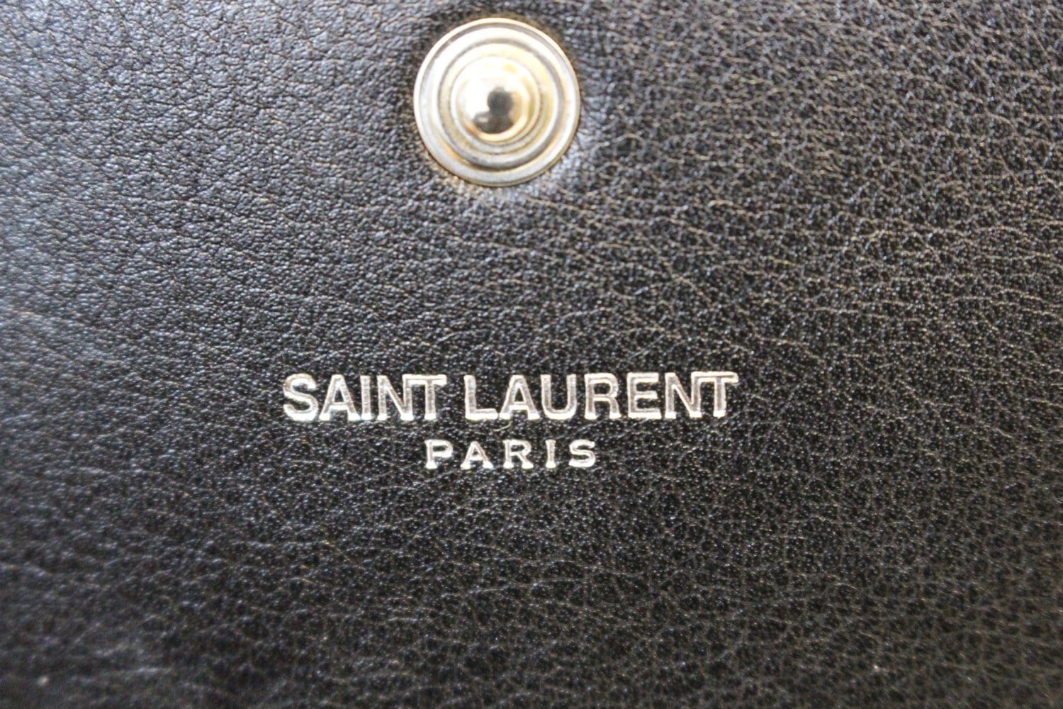 YVES SAINT LAURENT Kate Studded Black Leather Chain Clutch Crossbody Bag