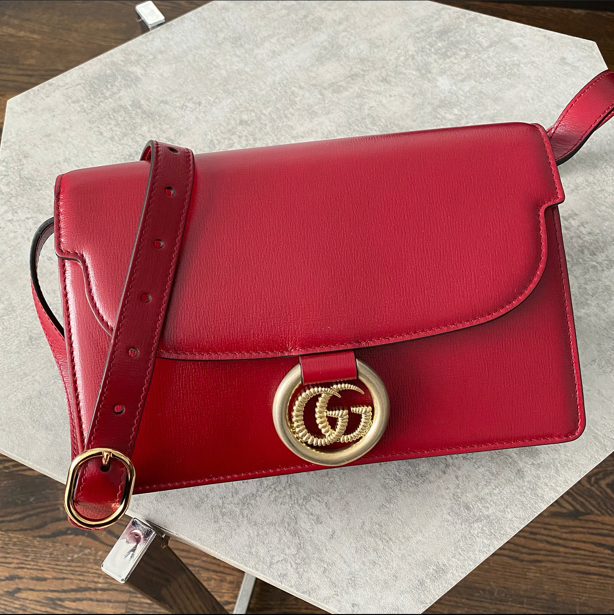 Gucci Red Azalea Michel Print Small Shoulder Bag