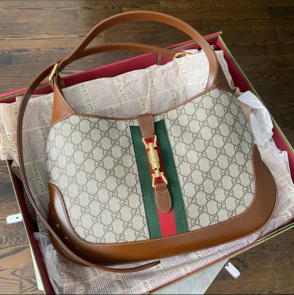Gucci Jackie 1961 Monogram Supreme Medium Shoulder Hobo Bag