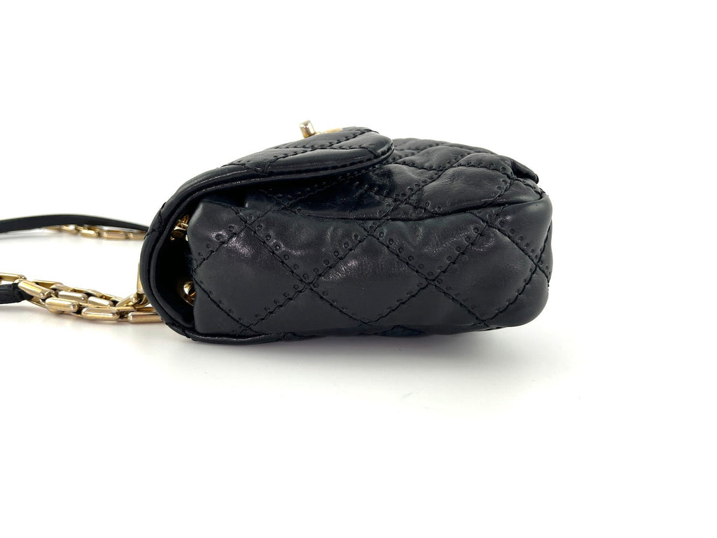 CHANEL Black Classic Ultimate Stitch Retro Chain Flap Bag