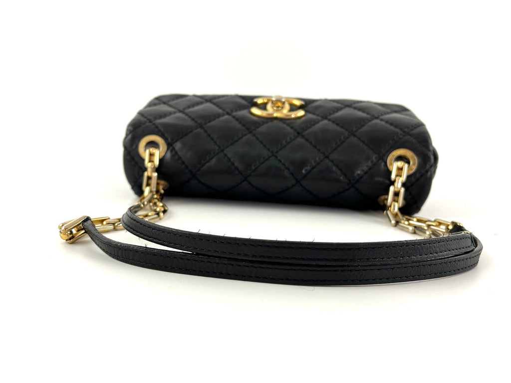 CHANEL Black Classic Ultimate Stitch Retro Chain Flap Bag