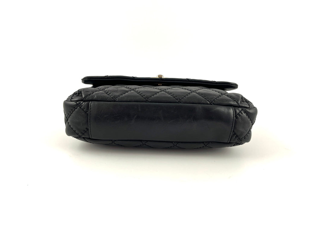 CHANEL Black Classic Ultimate Stitch Retro Chain Flap Bag