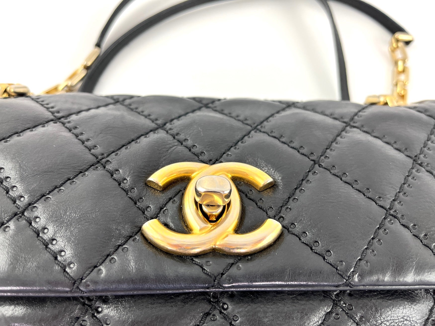 CHANEL Black Classic Ultimate Stitch Retro Chain Flap Bag