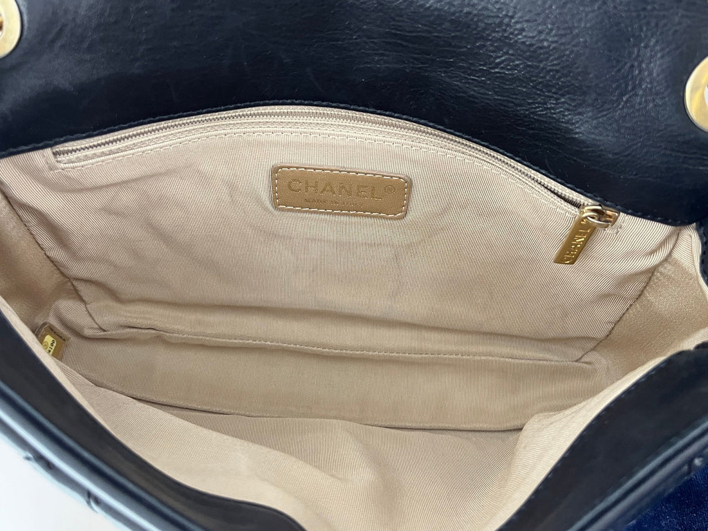 CHANEL Black Classic Ultimate Stitch Retro Chain Flap Bag