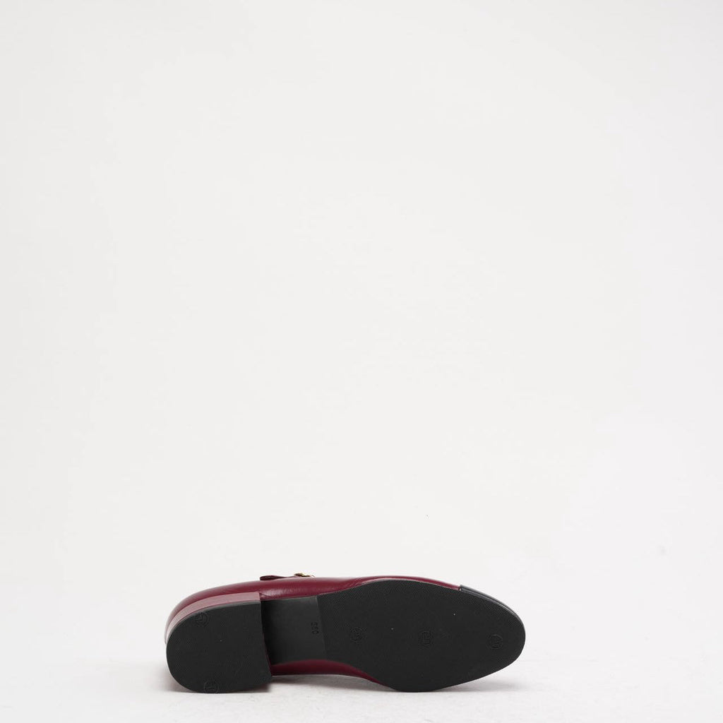 Chanel Black Red Burgundy Mary Jane Pumps 38C