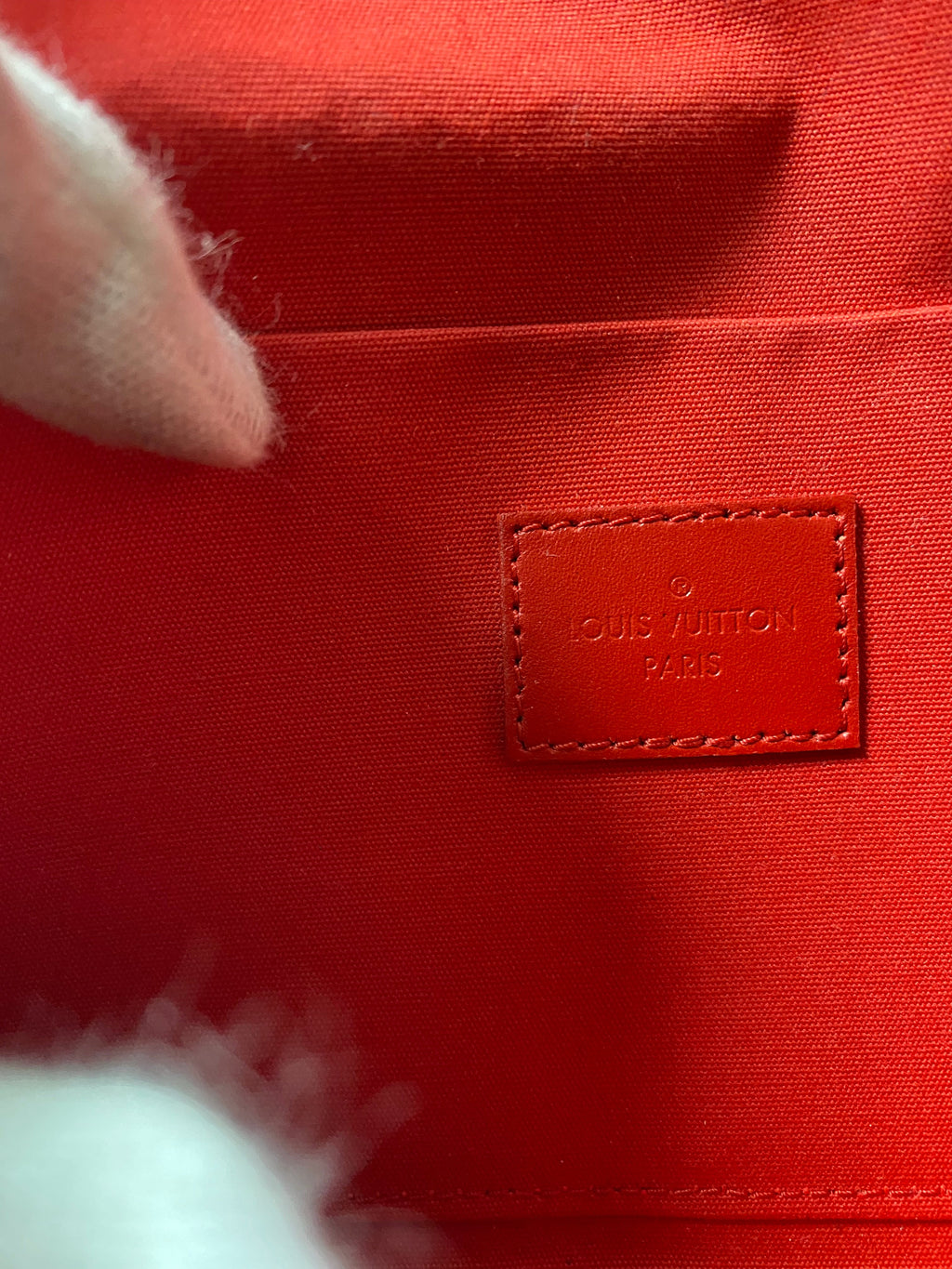 Louis Vuitton Cherry Red Vernis Felicie Pouch Pochette Bag