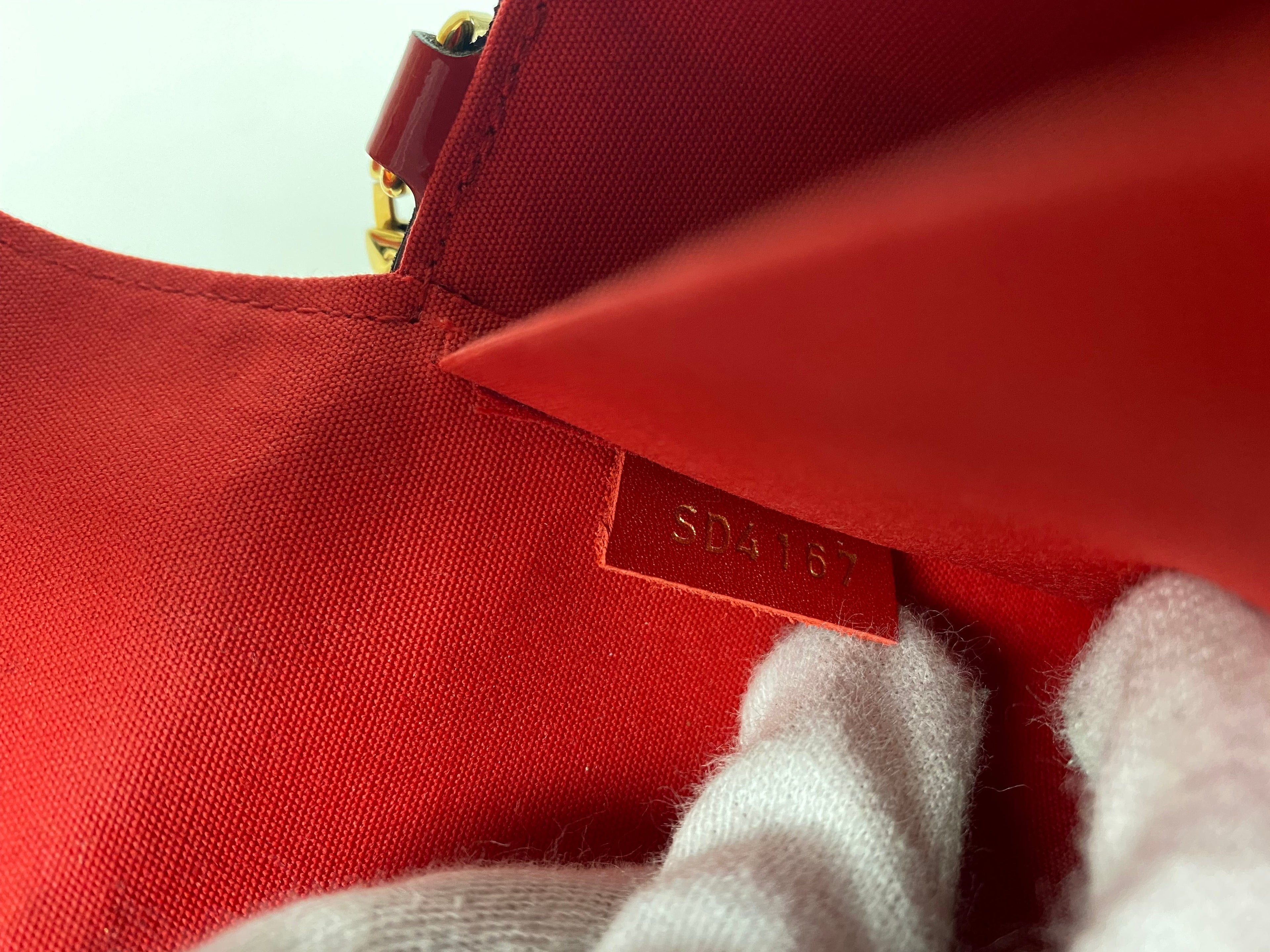 Louis Vuitton Cherry Red Vernis Felicie Pouch Pochette Bag