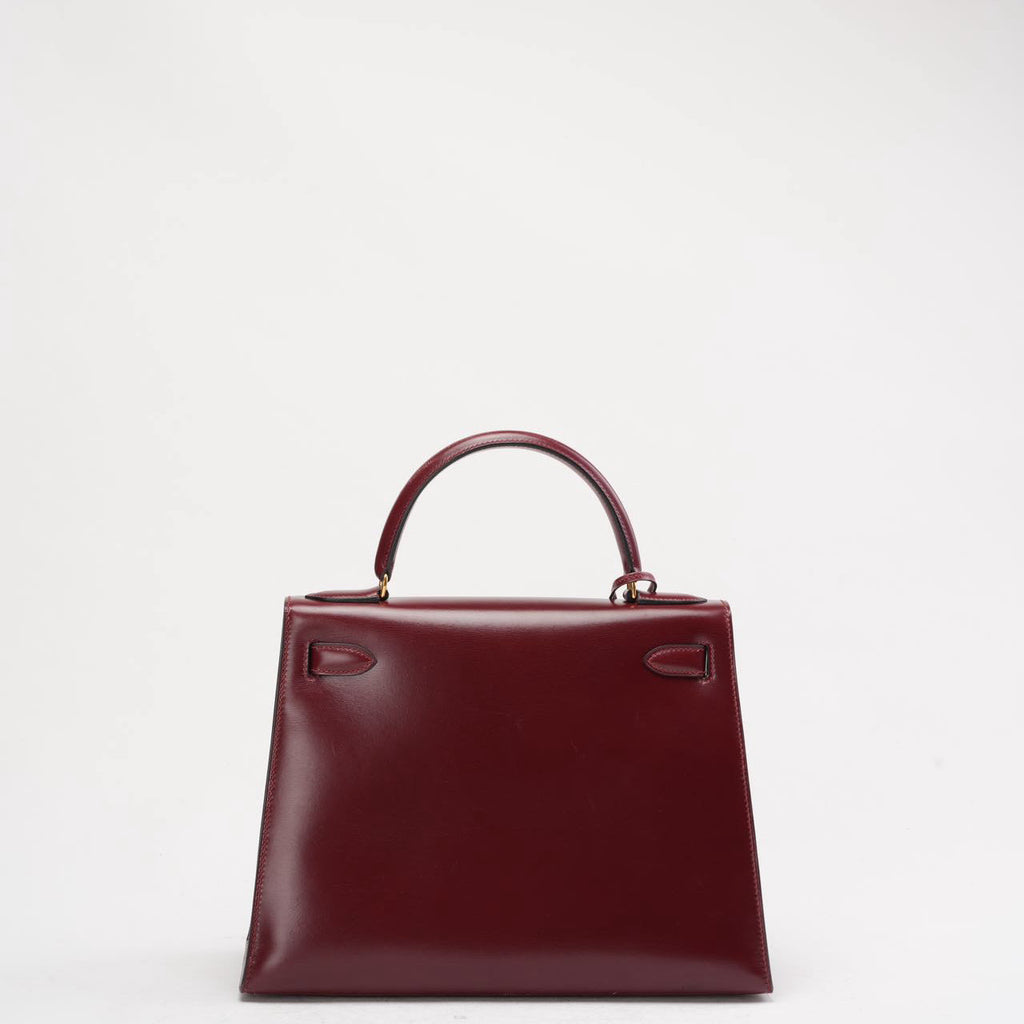 Hermès Kelly 28 cm Sellier Rouge H 55 Bordeaux Rare Vintage Bag
