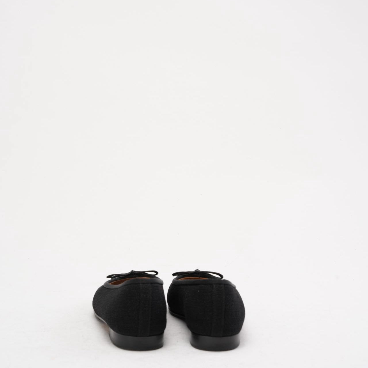 Chanel CC Black Suede and Patent Leather Ballet Flat 38C