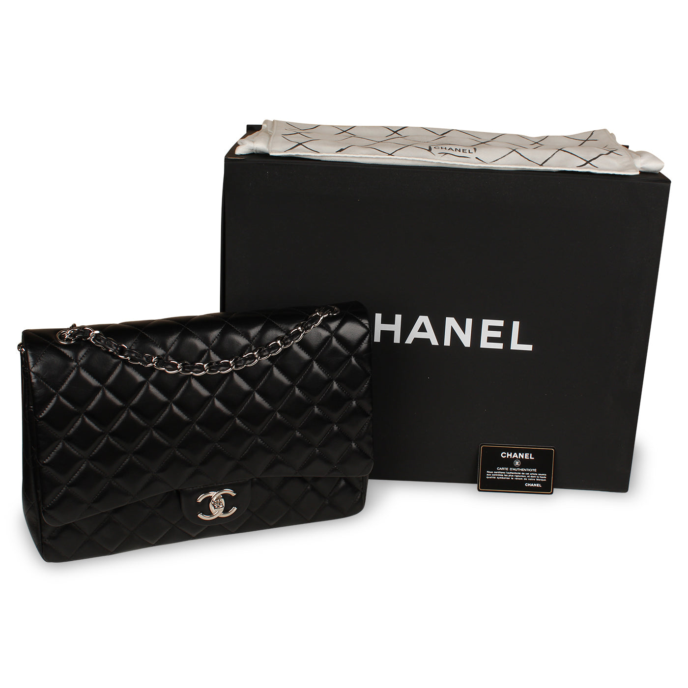 Chanel Classic Flap Bag - Black Maxi