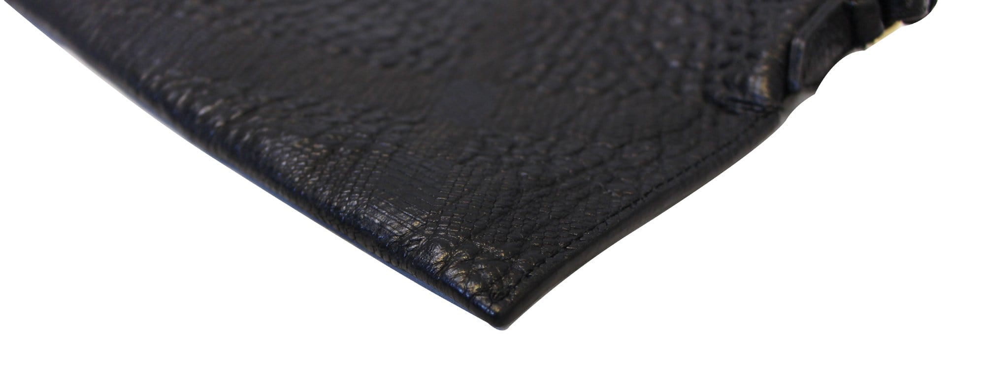 BURBERRY Black Embossed Leather Chichester Crossbody Clutch Bag