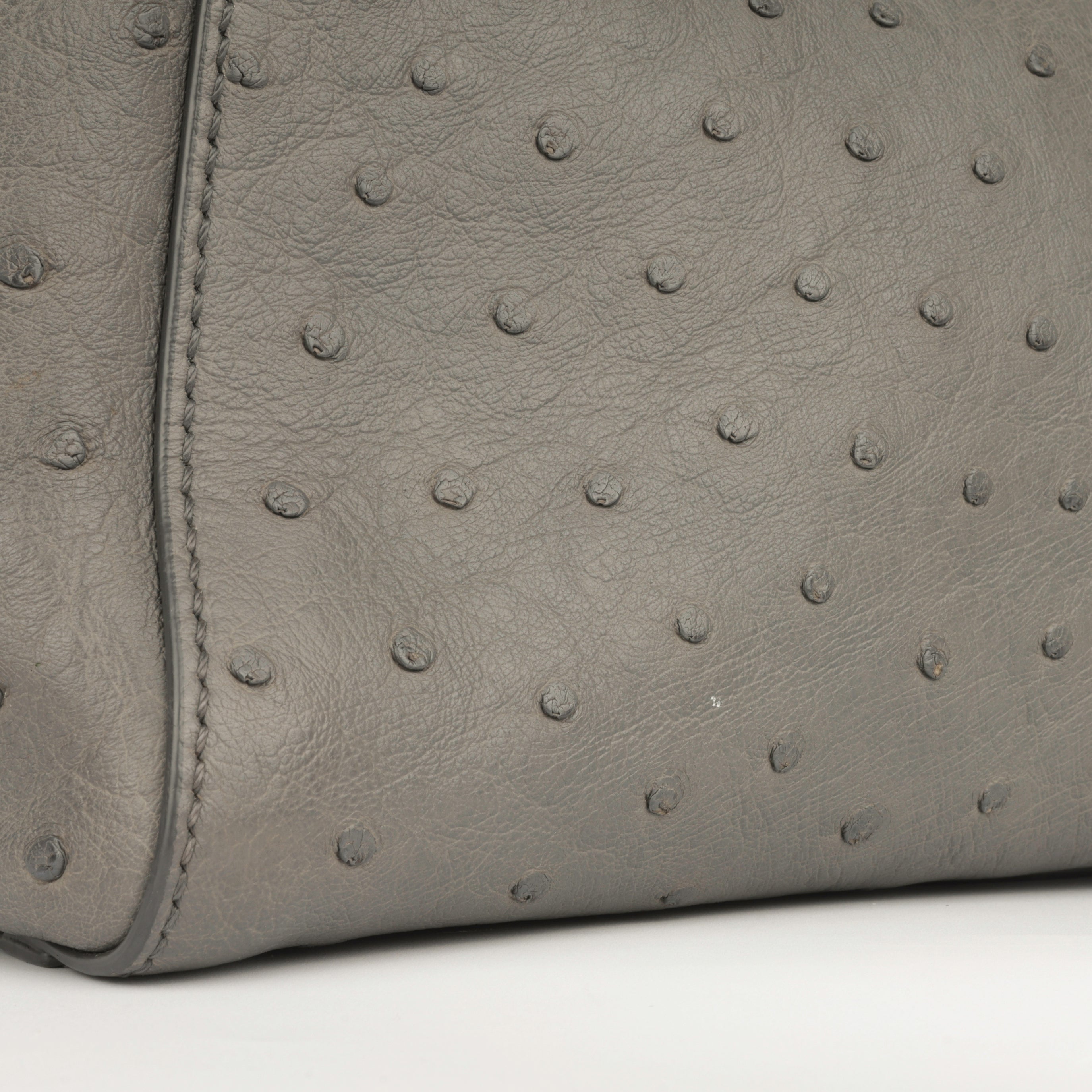 Fendi Mini Peekaboo - Grey Ostrich