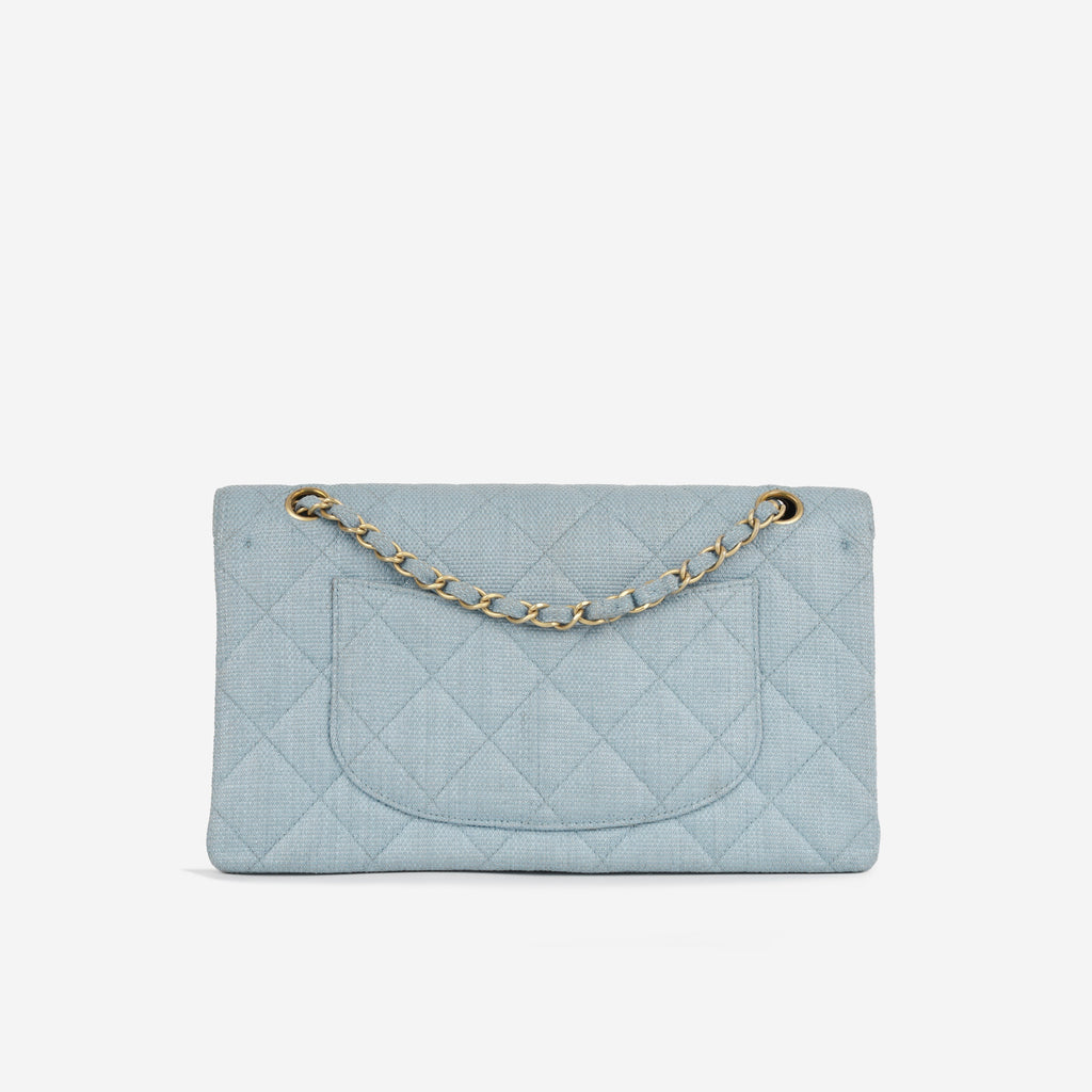 Chanel Classic Flap Bag - Blue Raffia
