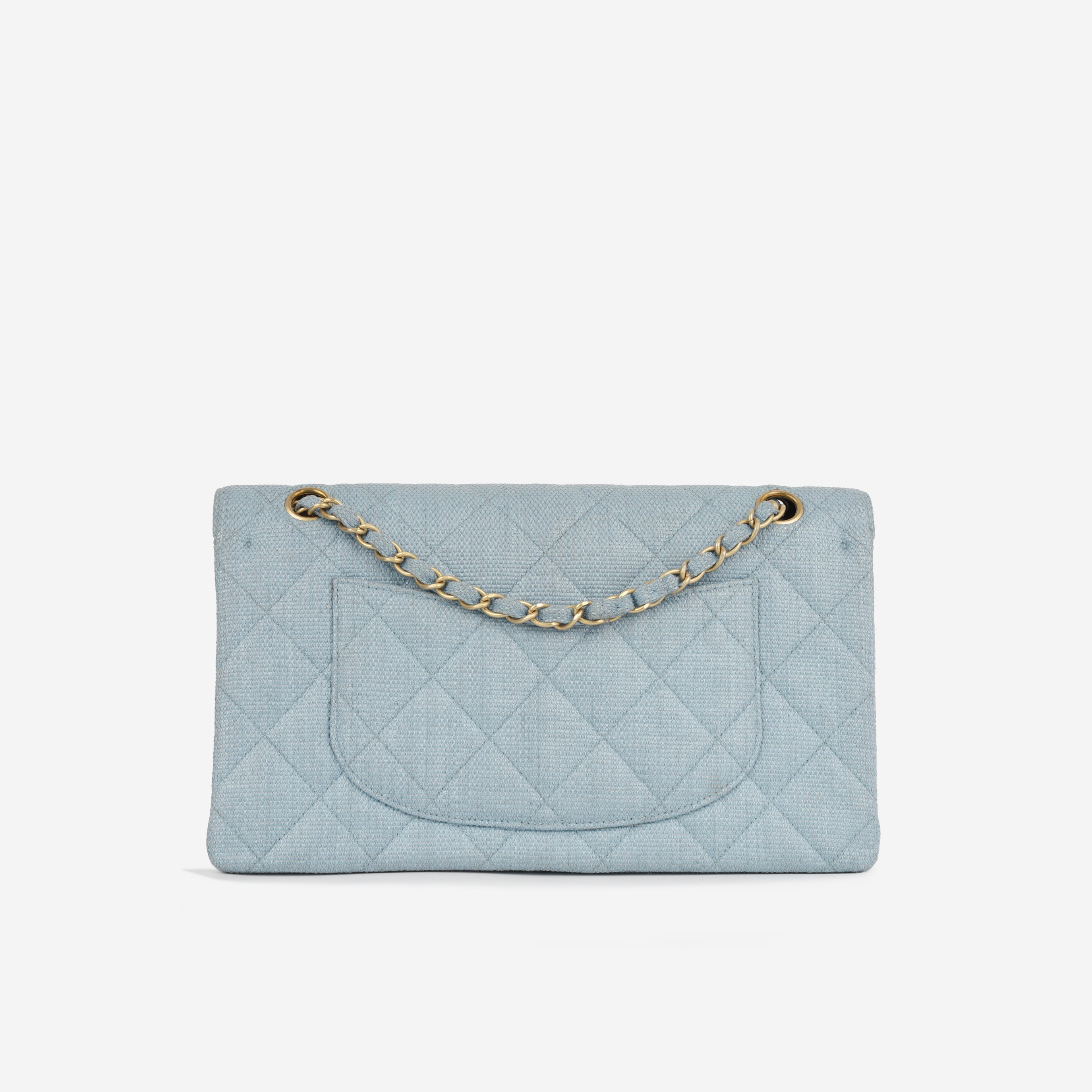 Chanel Classic Flap Bag - Blue Raffia