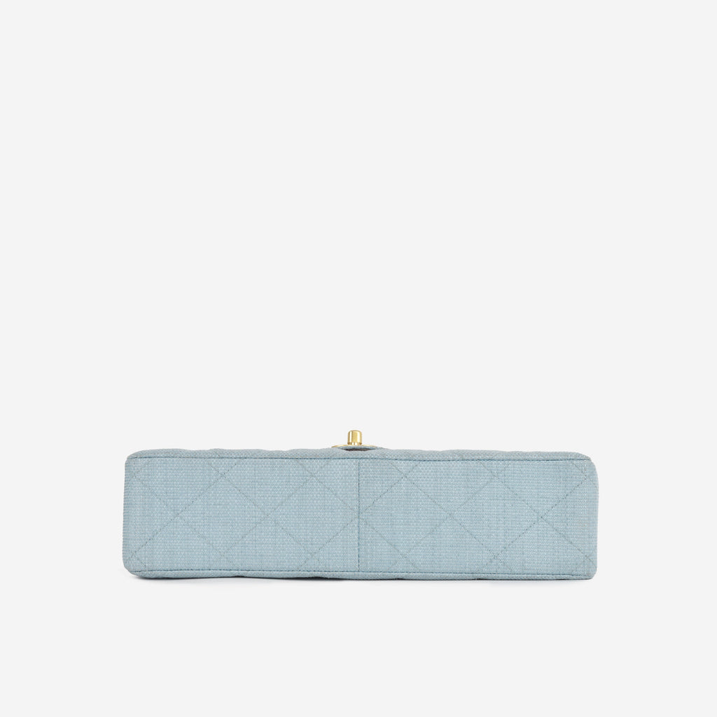 Chanel Classic Flap Bag - Blue Raffia