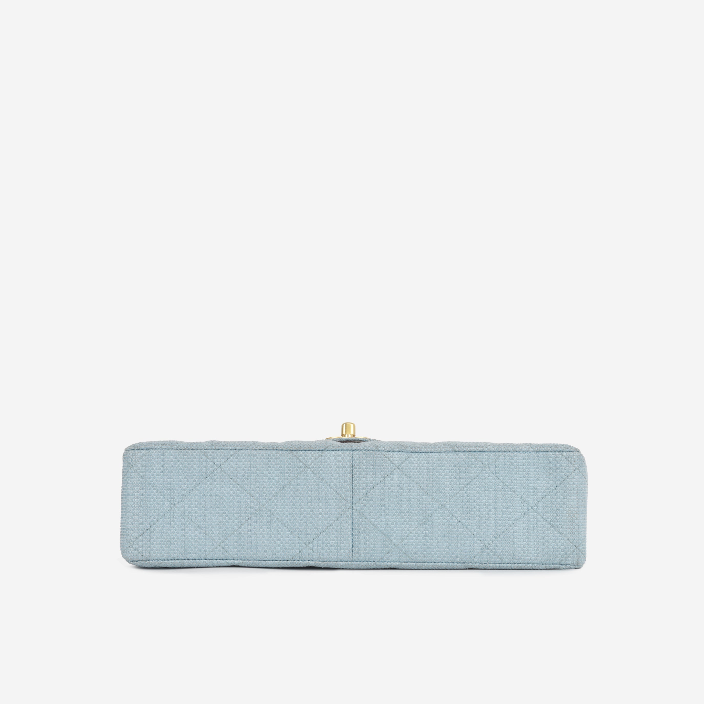 Chanel Classic Flap Bag - Blue Raffia